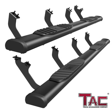 TAC Arrow Side Steps Running Boards Compatible with 2022-2026 Toyota Tundra Crewmax Truck Pickup 5" Aluminum Texture Black Step Rails Nerf Bars Lightweight Off Road Accessories 2pcs