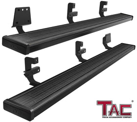 TAC Spear Running Boards Compatible with 2019-2024 Dodge RAM 1500 Crew Cab Pickup 6" Side Step Rail Nerf Bar Truck Accessories Aluminum Texture Black Width Body Lightweight 2Pcs