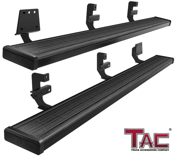 TAC Spear Running Boards Compatible with 2019-2024 Dodge RAM 1500 Crew Cab Pickup 6" Side Step Rail Nerf Bar Truck Accessories Aluminum Texture Black Width Body Lightweight 2Pcs