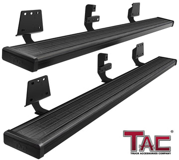 TAC Spear Running Boards Compatible with 2019-2026 Ram 1500 Quad Cab(Excl. 2019-2024 Ram 1500 Classic) 6" Side Step Rail Nerf Bar Truck Accessories Aluminum Texture Black Width Body 2pcs