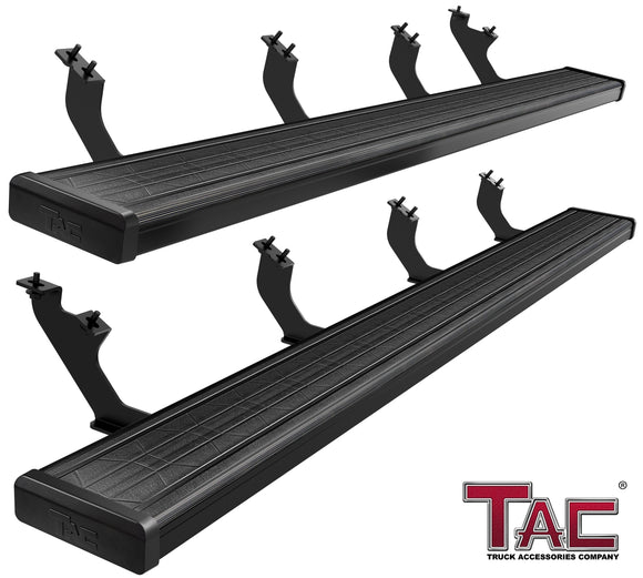 TAC Spear Running Boards Compatible with 2022-2025 Toyota Tundra CrewMax 6" Side Step Rail Nerf Bar Truck Accessories Aluminum Texture Black Width Body and Soft top Lightweight 2Pcs