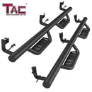 Fits 2009-2018 RAM 1500 Crew Cab| 2019-2024 RAM 1500 Classic| 2010-2025 RAM 2500/3500 Crew Cab (Include. RAM 2500-5500 Chassis Cab Diesel models)| Running Boards| Side Steps| Nerf Bars| 4" Drop| Tubular Style| Fine Texture Black-1