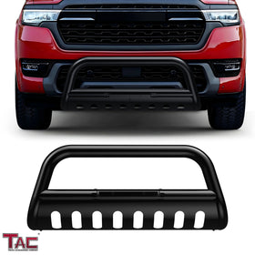 TAC Bull Bar Compatible with 2025-2026 Dodge Ram 1500 Pickup Truck 3 inches Black Front Brush Bumper Guard Grille Guard Push Guard Off Road Automotive Accessories - 0