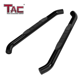 TAC 3" Gloss Black Side Steps Compatible with 2007-2018 Jeep Wrangler JK 2 Door (Exclude 2018 Wrangler JL Models)| Running Boards| Side Bars| Step Rails| Nerf Bars| Rocker Slider| SUV Accessories (2 PCS)