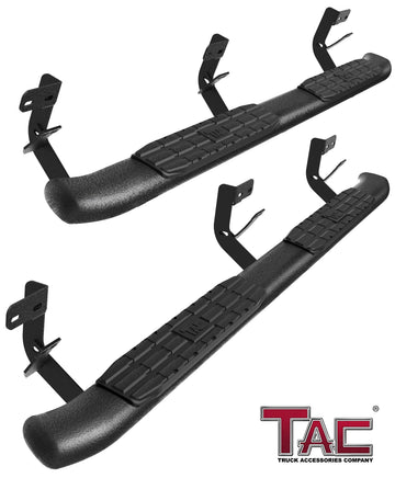 TAC Heavy Texture Black PNC Side Steps For 2009-2018 Dodge Ram 1500 Quad Cab (Incl. 2019-2024 Ram 1500 Classic) Truck | Running Boards | Nerf Bars | Side Bars