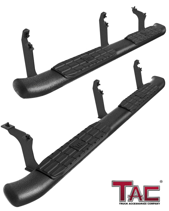TAC Heavy Texture Black PNC Side Steps For 2019-2025 Ford Ranger SuperCrew Truck Pickup | Running Boards | Nerf Bars | Side Bars