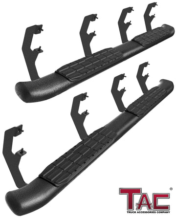 TAC 4.25" Side Steps For 2019-2026 Chevy Silverado/GMC Sierra 1500 Crew Cab|2020-2026 Chevy Silverado/GMC Sierra 2500/3500 Crew Cab Truck | Running Boards | Nerf Bars | Side Bars | Heavy Texture Black