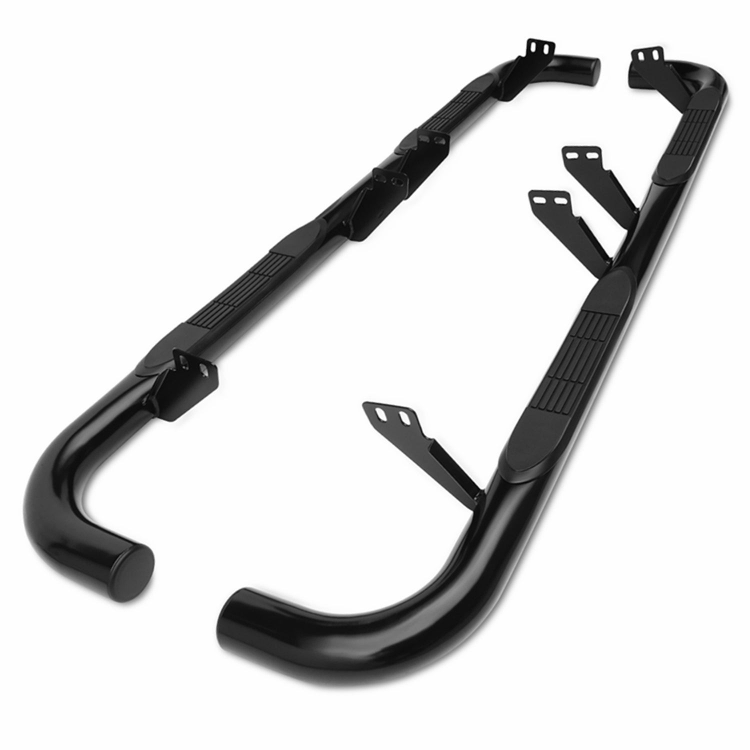 TAC 3" Gloss Black Side Steps Compatible with 2003-2010 Hummer H2/SUT| Running Boards| Side Bars| Step Rails| Nerf Bars| Rocker Slider| Pickup Truck Accessories (2 PCS)