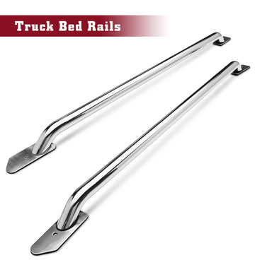 TAC Bed Rails Fit 1999-2006 Silverado 1500/2500LD (Will not fit 04-06, 07 Classic 1500 Crew Cab W/5.5ft Short Bed) | 2001-2005 Silverado 2500HD/3500HD 6.5' Standard Bed Stainless Steel Truck -1 Pair