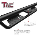 TAC EHD Two-Stair Drop Steps Running Boards Compatible With 2019-2025 RAM 1500 Crew Cab(Excl. 2019-2024 RAM 1500 Classic) | Side Steps| Nerf Bars| Step Rails| Rocker Slider| Pickup Truck Exterior Accessories|  4" Drop| Carbon Steel| Black (2 PCS)-3