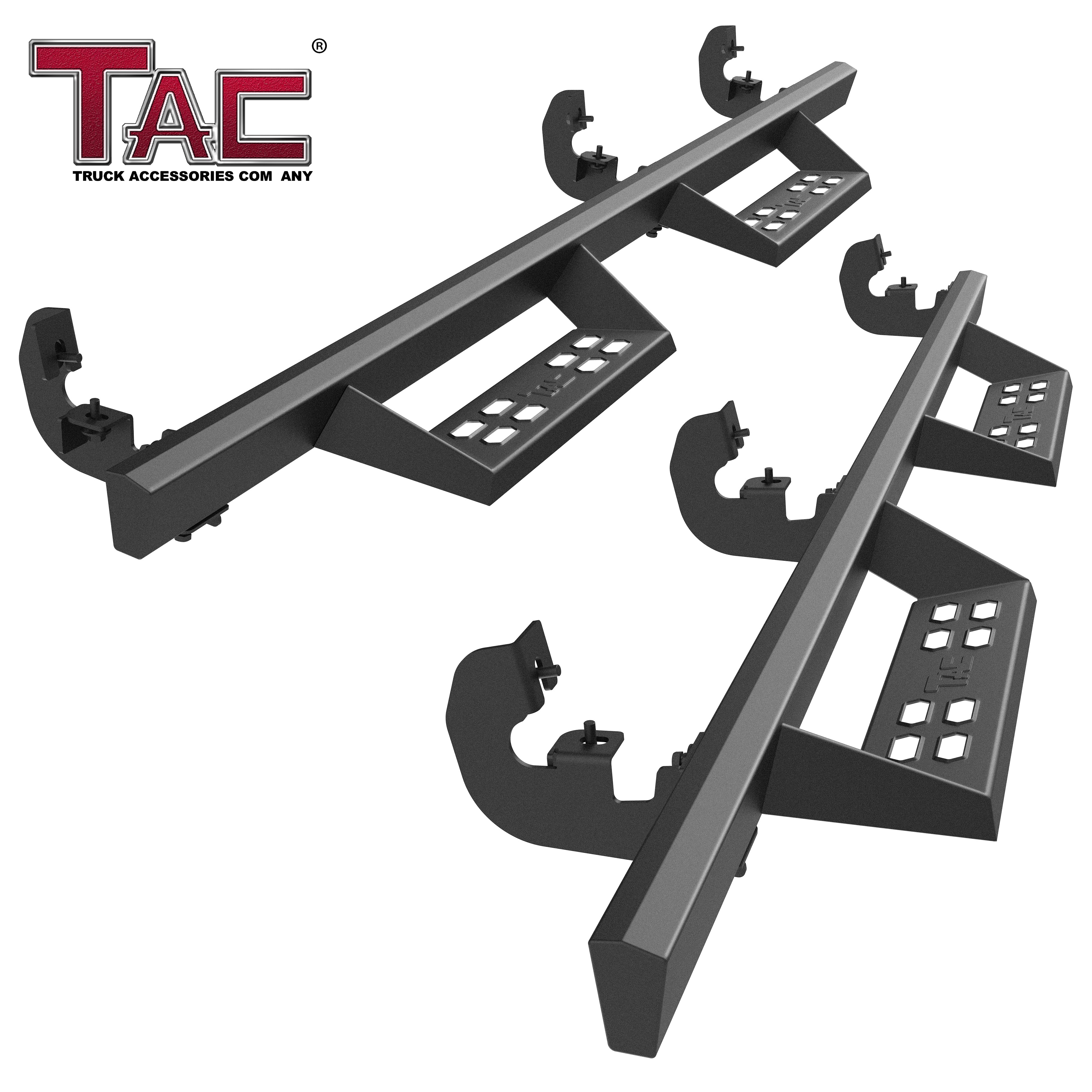 TAC Sniper Running Boards Compatible with 2015-2025 Chevy Colorado/GMC Canyon Crew Cab Truck Pickup 4" Drop Fine Texture Black Side Steps Nerf Bars Rock Slider Armor Off-Road Accessories (2pcs)