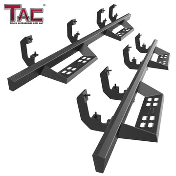 TAC Sniper Running Boards Fit 2019-2026 Chevy Silverado/GMC Sierra 1500 Double Cab|2020-2026 Silverado/Sierra 2500/3500 Double Cab(Excl. 2019 Chevy Silverado 1500 LD/2019 GMC Sierra 1500 Limited) 4" Black Side Steps Nerf Bars