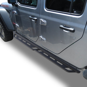TAC Rocker Running Boards Compatible With 2020-2026 Jeep Gladiator JT| Side Steps| Nerf Bars| Step Bars| Step Rails| Rock Sliders| Carbon Steel| Pickup Truck Accessories| Fine Texture Black (2 PCS) - 0