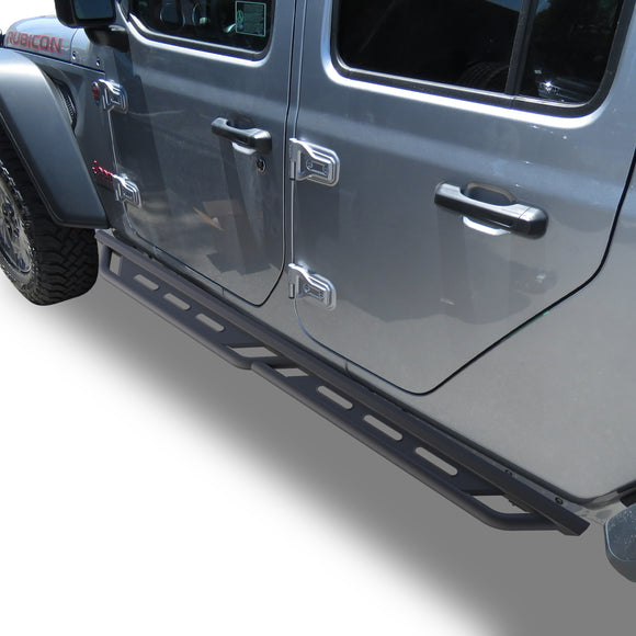 TAC Rocker Running Boards Compatible With 2020-2025 Jeep Gladiator JT| Side Steps| Nerf Bars| Step Bars| Step Rails| Rock Sliders| Carbon Steel| Pickup Truck Accessories| Fine Texture Black (2 PCS)