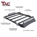 TAC Roof Rack Compatible with 2024-2026 Tacoma Double Cab Truck Cross Bar Cargo Canoe Bike Kayak Snowboard Luggage Upper Storage Carrier Truck Outdoors Gear-5