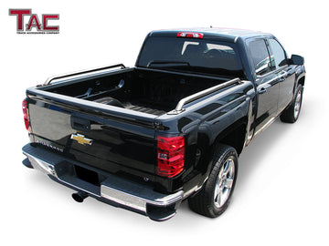 TAC Bed Rails Fit 2014-2026 Chevy Silverado/GMC Sierra 1500 5.5' SHORT BED T304 Stainless Steel Truck Side Rails Off Road Automotive Exterior Accessories (2 pcs) - 0