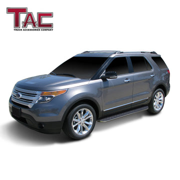 TAC Cobra Running Boards Compatible With 2011-2019 Ford Explorer SUV Side Steps Nerf Bars Step Rails Aluminum Black Off-Road City Exterior Accessories 2 pieces one pair - 0