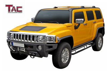TAC 3" Gloss Black Side Steps Compatible with 2003-2010 Hummer H2/SUT| Running Boards| Side Bars| Step Rails| Nerf Bars| Rocker Slider| Pickup Truck Accessories (2 PCS) - 0