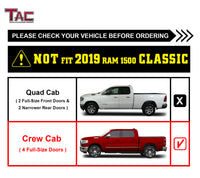Fits 2019-2024 RAM 1500 Crew Cab(Excl. 2019-2024 RAM 1500 Classic)| Running Boards| Side Steps| Nerf Bars| 4" Drop| Tubular Style| Fine Texture Black