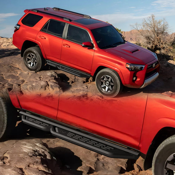 TAC Fort Running Boards Compatible with 2010-2024 4Runner (Exclude 10-13 SR5/10-24 Limited/20-21 Nightshade/22-24 TRD Sport) |Side Steps |Nerf Bars |Automotive Accessories |Carbon Steel Black 2PCS