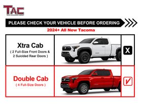 TAC EHD Two-Stair Drop Steps Running Boards Compatible With 2024-2025 Tacoma Double Cab (Incl. Hybrid model)| Side Steps| Nerf Bars| Step Rails| Rocker Slider| Pickup Truck Exterior Accessories|  4" Drop| Carbon Steel| Fine Texture Black (2 PCS) - 0
