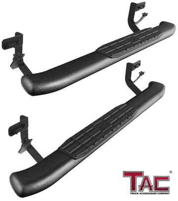 TAC Heavy Texture Black 4.25" Side Steps For 2009-2018 Ram 1500 Regular Cab|2010-2026 Ram 2500/3500/4500/5500 Regular Cab|2019-2023 Ram 1500 Classic Truck | Running Boards | Nerf Bars | Side Bars