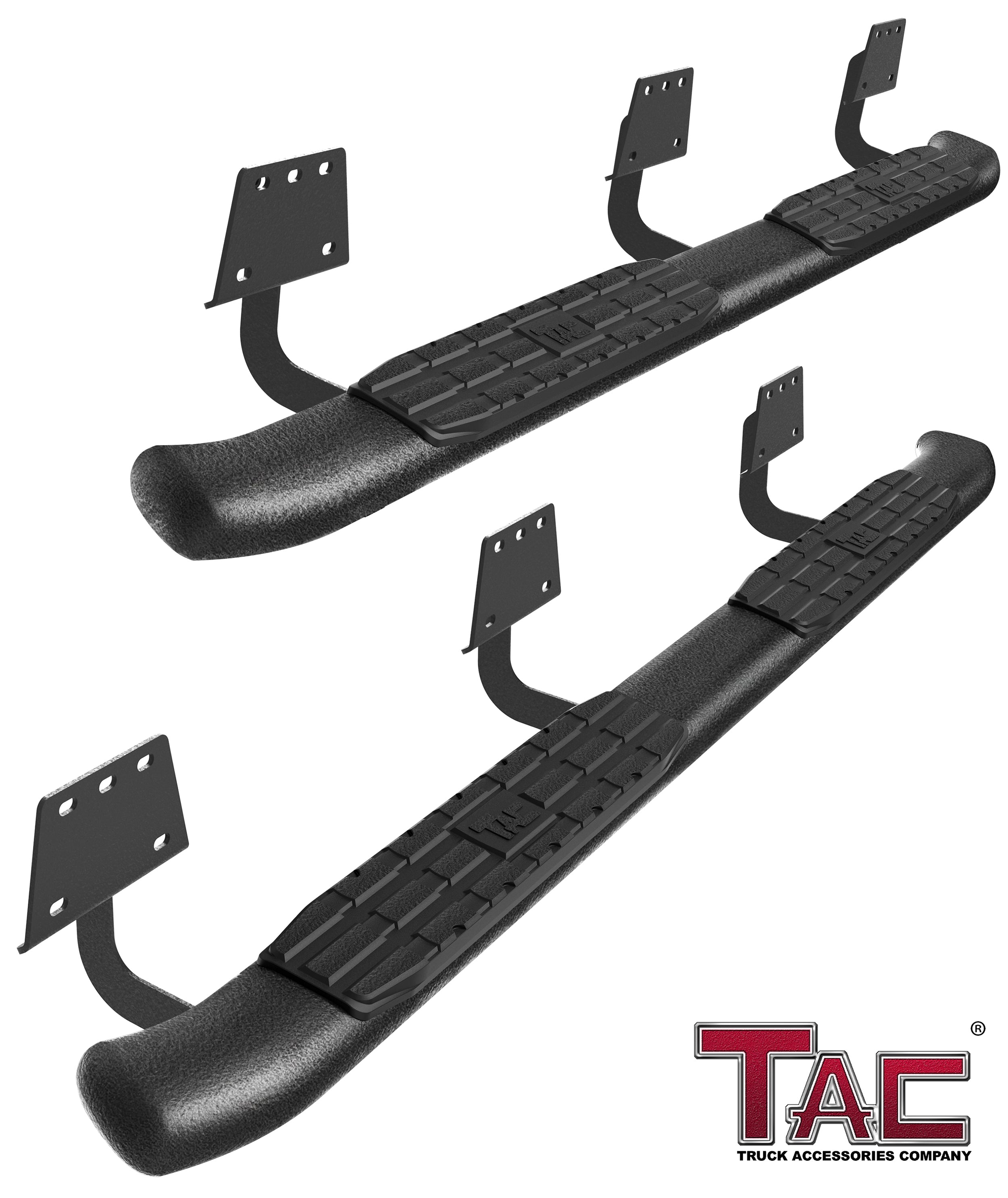 TAC Heavy Texture Black PNC Side Steps For 2019-2025 Dodge Ram 1500 Quad Cab (Excl. 2019-2024 RAM 1500 Classic) Truck | Running Boards | Nerf Bars | Side Bars