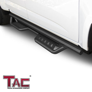 TAC Gen5 Running Boards Compatible with 2015-2026 Chevy Colorado/GMC Canyon Crew Cab| 4" Drop Side Steps Nerf Bars | Pickup Truck Off-Road Exterior Accessories | Fine Texture Black (2pcs) - 0
