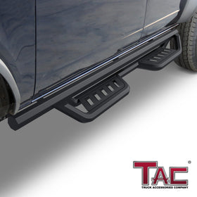 TAC Gen5 Running Boards Compatible with 2021-2026 Ford Bronco 4 Door| 4" Drop Side Steps Nerf Bars | SUV Exterior Accessories | Fine Texture Black (2pcs) - 0