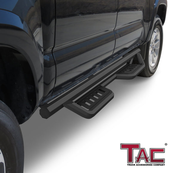 TAC Gen5 4"-Drop Running Boards Compatible with 2005-2023 Toyota Tacoma Double Cab| Side Steps Nerf Bars | Pickup Truck Off-Road Exterior Accessories | Fine Texture Black (2pcs)