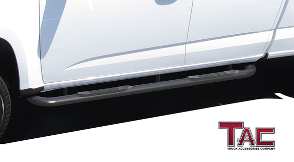 TAC 3" Gloss Black Side Steps Compatible with 2004-2012 Chevy Colorado Extended Cab/GMC Canyon Extended Cab| Running Boards| Side Bars| Step Rails| Nerf Bars| Rocker Slider| Pickup Truck Accessories (2 PCS)