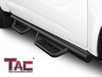 Fits 2015-2026 Chevy Colorado/GMC Canyon Crew Cab| Running Boards| Side Steps| Nerf Bars| 4" Drop| Tubular Style| Fine Texture Black - 0
