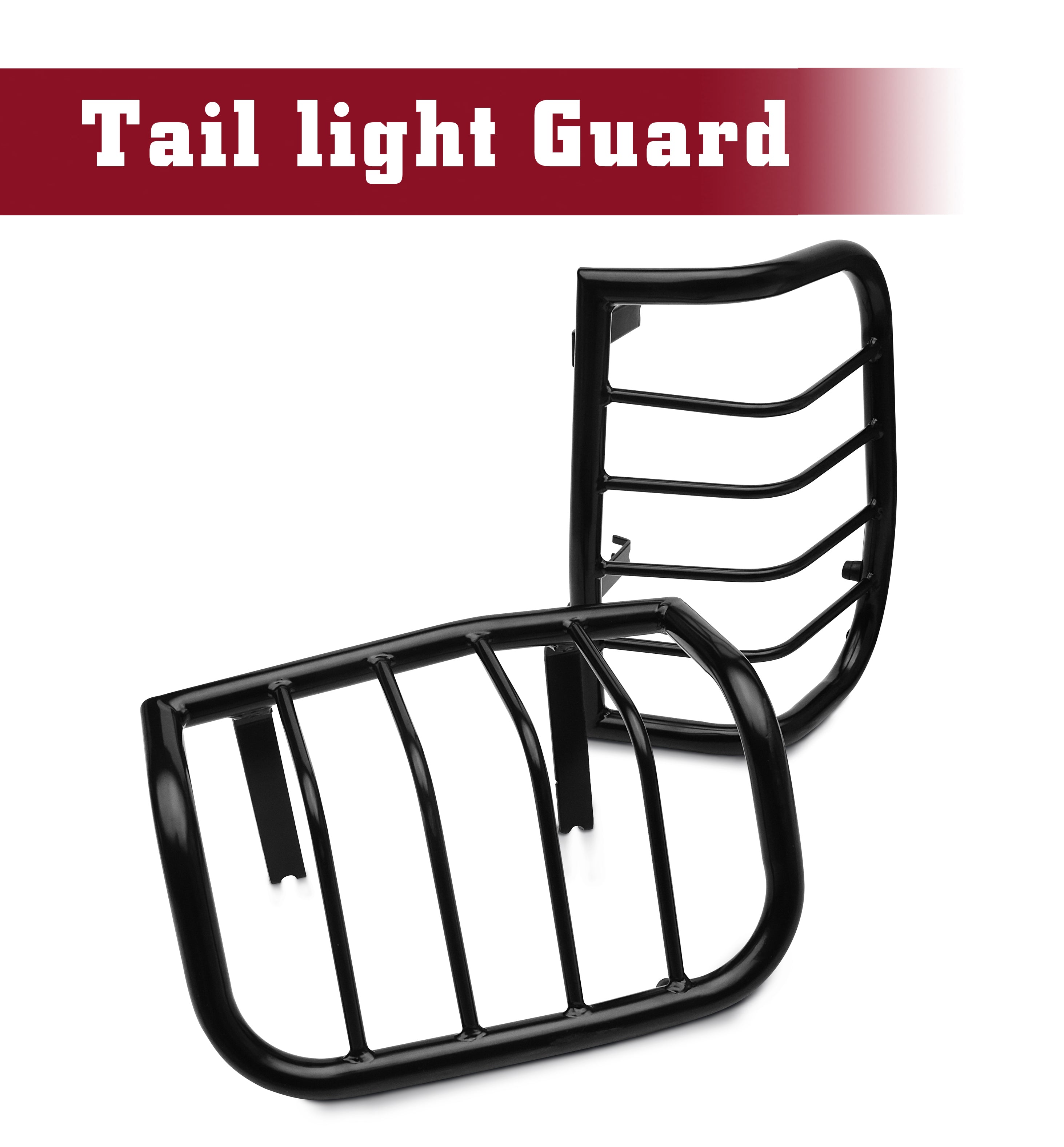 TAC Rear Tail Light Guards Cover Protector Custom Fit 2007-2018 Jeep Wrangler JK (Exclude 2018 Wrangler JL Model) (Wrap Around) TLG Black Taillight Exterior Accessories 1 Pair - 0
