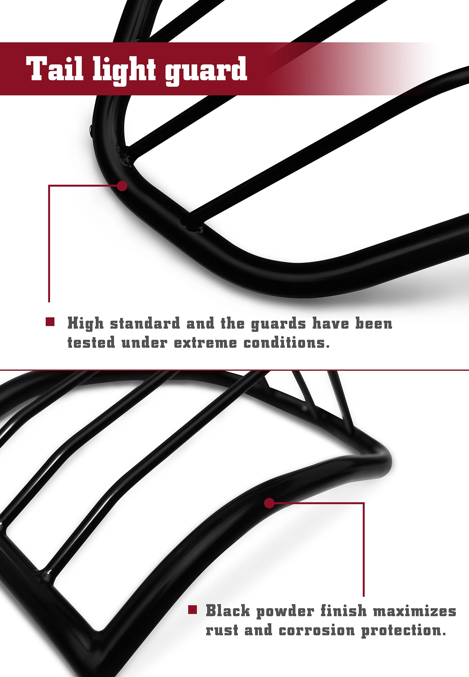 TAC Tail Rear Light Guards Cover Protector Fit 2007-2014 Toyota FJ Cruiser TLG Black Taillight 1 Pair