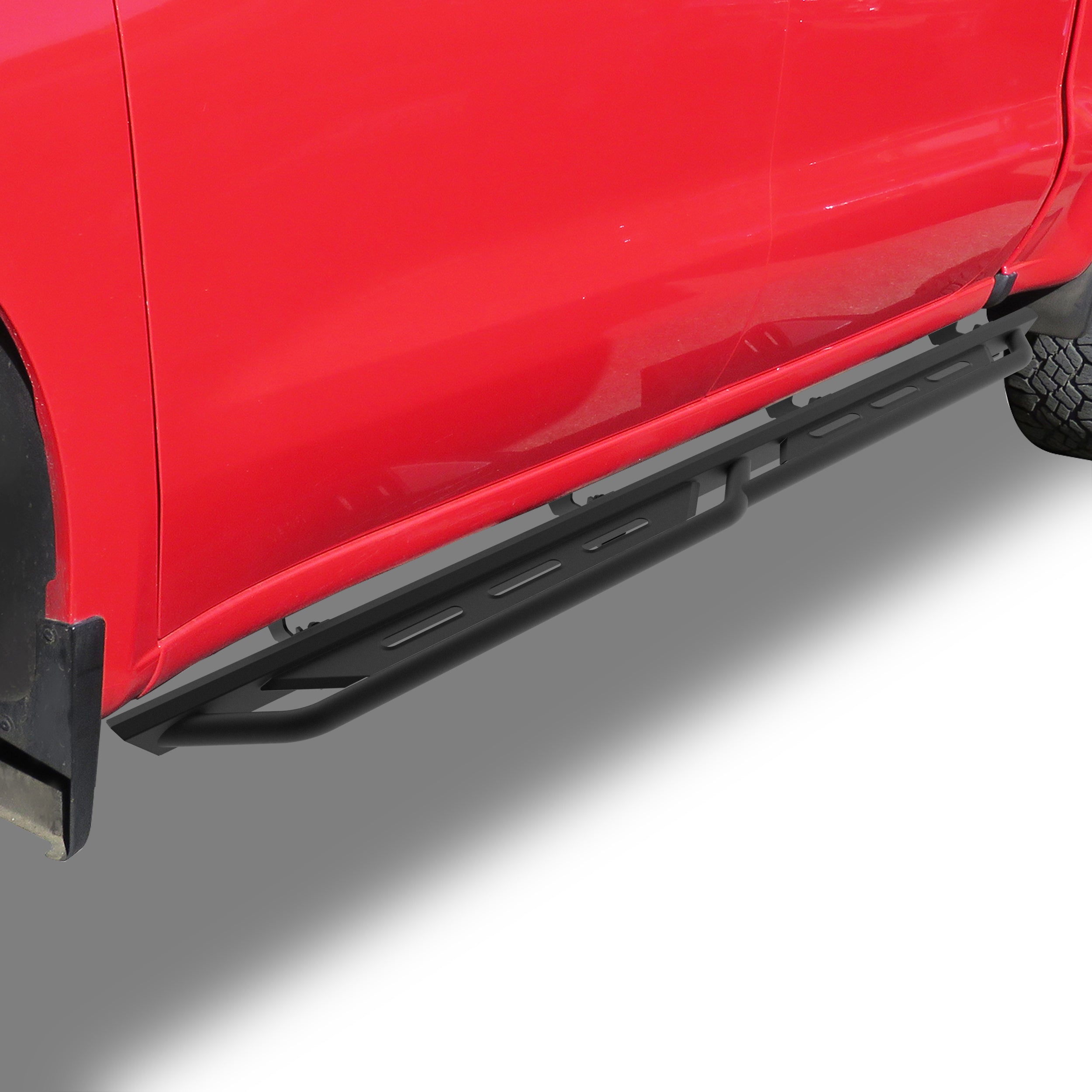 TAC Rocker Running Boards Compatible With 2019-2025 Chevy Silverado/GMC Sierra 1500 Crew Cab | 2020-2025 Silverado/Sierra 2500/3500 Crew Cab| Side Steps| Nerf Bars| Step Bars| Step Rails| Rock Sliders| Carbon Steel| Fine Texture Black (2 PCS)