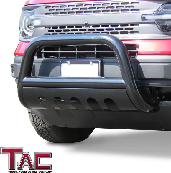 TAC Bull Bar Compatible with 2021-2022 Ford Bronco Sport Pickup Truck 3” Black Front Bumper Grille Guard Brush Guard