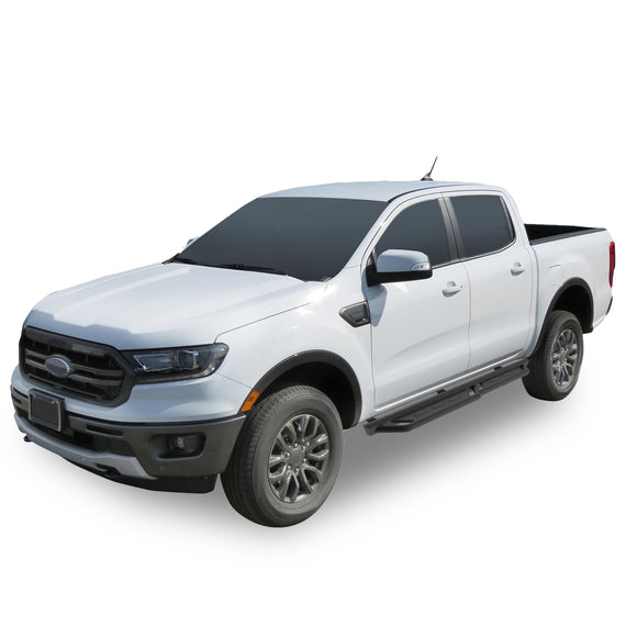 TAC Rocker Running Boards Compatible With 2019-2025 Ford Ranger SuperCrew Cab| Side Steps| Nerf Bars| Step Bars| Step Rails| Rock Sliders| Carbon Steel| Pickup Truck Accessories| Fine Texture Black (2 PCS)