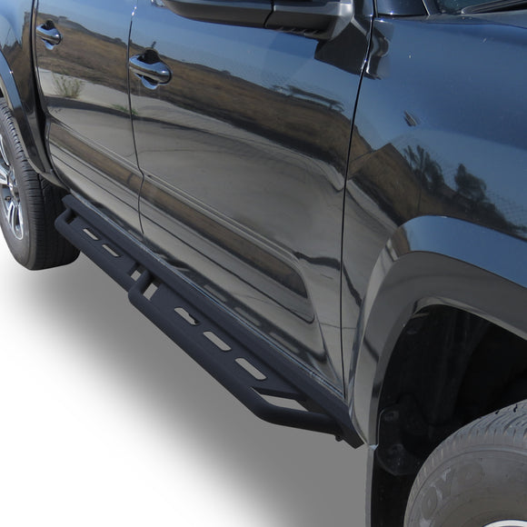 TAC Rocker Running Boards Compatible With 2005-2023 Toyota Tacoma Double Cab| Side Steps| Nerf Bars| Step Bars| Step Rails| Rock Sliders| Carbon Steel| Pickup Truck Accessories| Fine Texture Black (2 PCS)