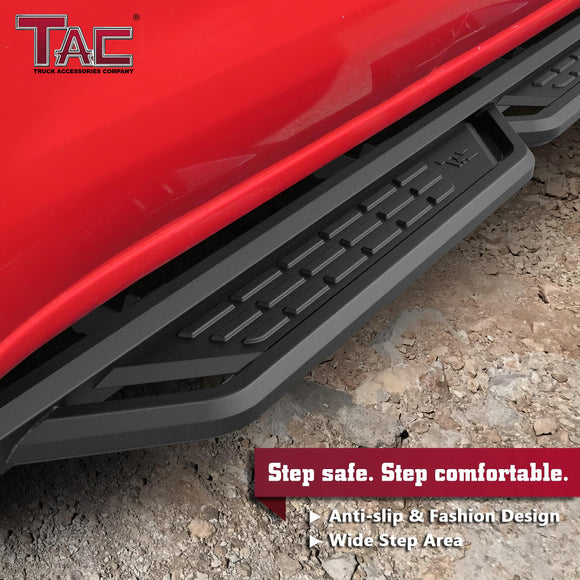 TAC Fort Running Boards Compatible with 2021-2026 Ford Bronco 4 Door |Side Steps |Nerf Bars |Automotive SUV Exterior Accessories |Carbon Steel Fine Texutre Black 2PCS