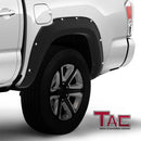 TAC Fender Flares Cover Compatible with 2016-2023 Toyota Tacoma Truck Off-road 4pcs Matte Black Smooth Front & Rear Pocket Rivet Style Pickup All Beds (Single Rear Wheel only)-3