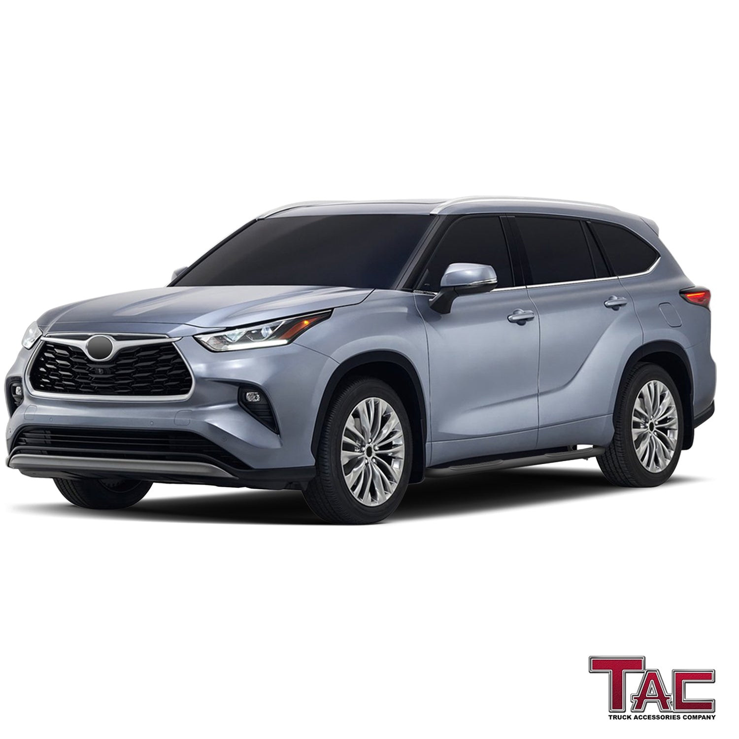 TAC 3" Texture Black Side Steps Compatible with 2020-2024 Toyota Highlander (Exclude Hybrid)| Running Boards| Side Bars| Step Rails| Nerf Bars| Rocker Slider| SUV Accessories (2 PCS)
