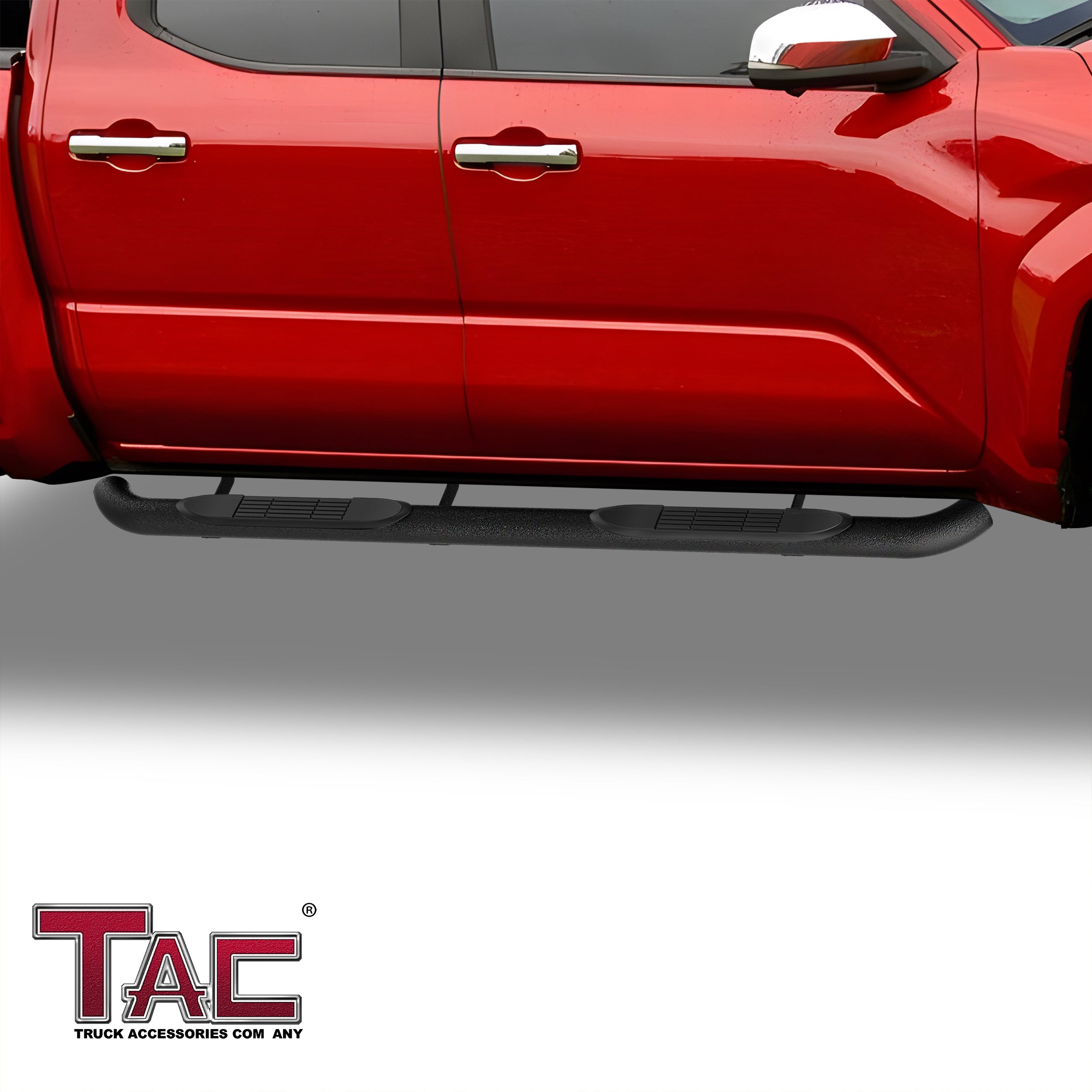 TAC 3" Texture Black Side Steps Compatible with 2024-2025 Tacoma Double Cab (Incl. Hybrid model)| Running Boards| Side Bars| Step Rails| Nerf Bars| Rocker Slider| Pickup Truck Accessories (2 PCS)