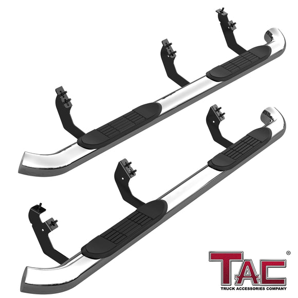 TAC 3" Stainless Steel Side Steps Compatible with 2024-2025 Toyota Tacoma Double Cab(Incl. Hybrid model)| Running Boards| Side Bars| Step Rails| Nerf Bars| Rocker Slider| Pickup Truck Accessories (2 PCS)
