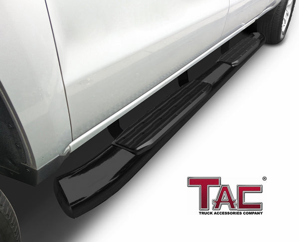 TAC Gloss Black 5" Oval Bend Side Steps For 2005-2022 Toyota Tacoma Double Cab | Running Boards | Nerf Bar | Side Bar