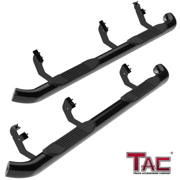 TAC 3" Gloss Black Side Steps Compatible with 2024-2026 Toyota Tacoma Double Cab (Incl. Hybrid model)| Running Boards| Side Bars| Step Rails| Nerf Bars| Rocker Slider| Pickup Truck Accessories (2 PCS)