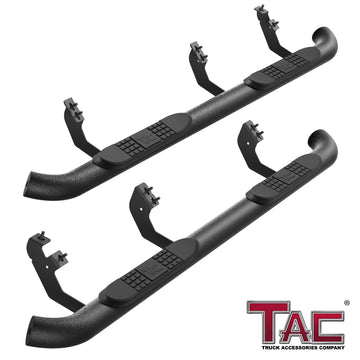 TAC 3" Texture Black Side Steps Compatible with 2024-2026 Toyota Tacoma Double Cab (Incl. Hybrid model)| Running Boards| Side Bars| Step Rails| Nerf Bars| Rocker Slider| Pickup Truck Accessories (2 PCS)