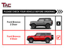TAC Gen5 Running Boards Compatible with 2021-2026 Ford Bronco 4 Door| 4" Drop Side Steps Nerf Bars | SUV Exterior Accessories | Fine Texture Black (2pcs)-3