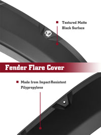 TAC Fender Flares Cover Compatible with 2016-2023 Toyota Tacoma Truck Off-road 4pcs Matte Black Smooth Front & Rear Pocket Rivet Style Pickup All Beds (Single Rear Wheel only)