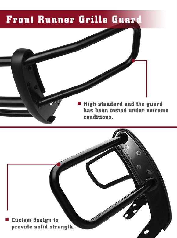 TAC Custom Fit 2020-2024 Ford Transit 2WD (Excl. 2022-2024 E-Transit) Front Runner Guard BLK Brush Nudge Push Bull Bar