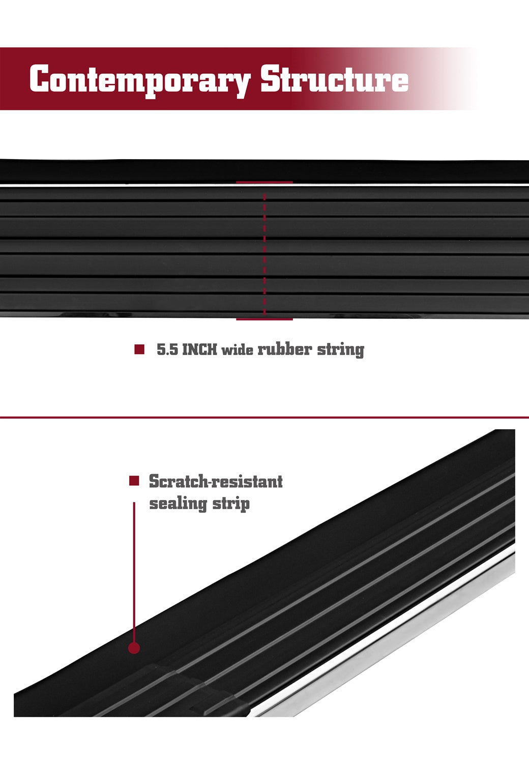 TAC Viewpoint Running Boards Compatible with 2021-2024 Jeep Grand Cherokee L| 2022-2025 Grand Cherokee (Exclude 2022-2024 4xe Models) SUV| 5.5 Inch Width| Side Steps| Nerf Bars| Step Rails| Aluminum| Black(2 PCS)